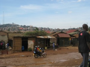 Boda boda motorbikes in Kampala. Photo by Jennifer O'Brien.